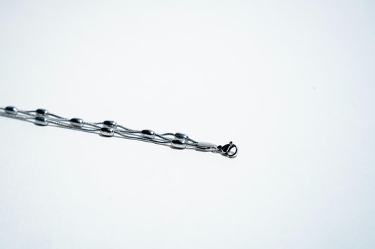 The Ethereal Strand: 925 Sterling Silver Layered Bead Bracelet