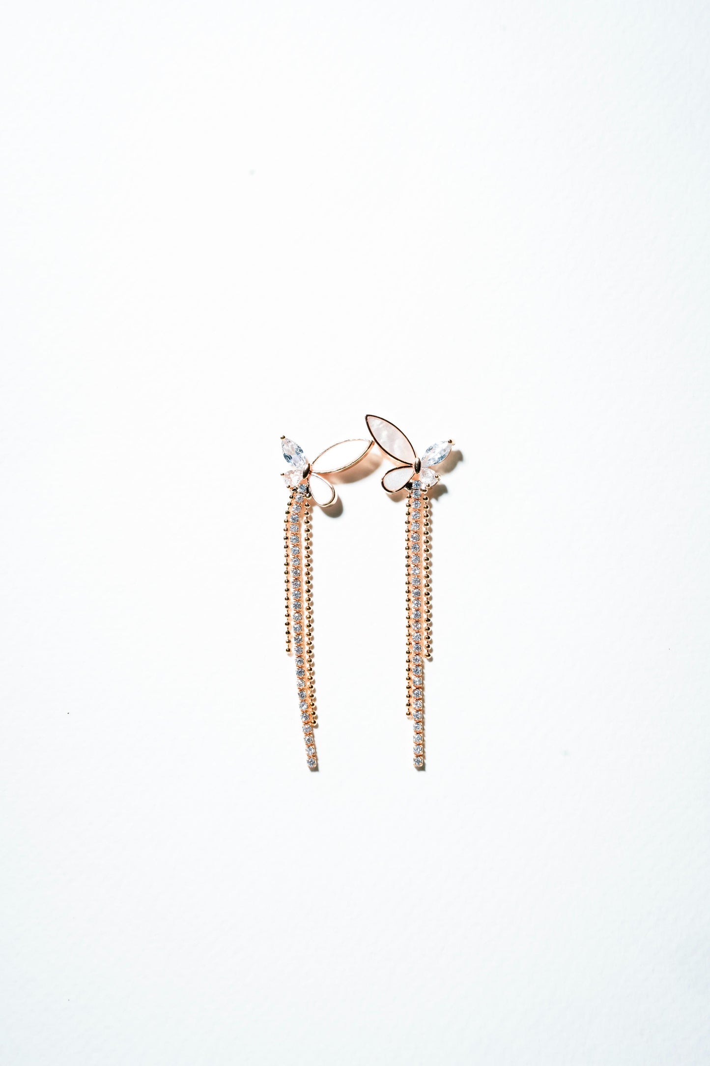 Butterfly Wing Luster Drop Earrings – 18K Gold Plated