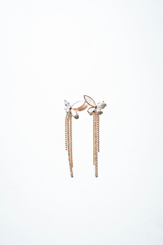 Butterfly Wing Luster Drop Earrings – 18K Gold Plated