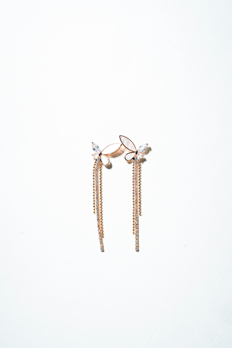 Butterfly Wing Luster Drop Earrings – 18K Gold Plated