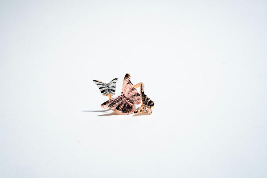 The "Fluttering Trio" Mixed-Metal Butterfly Ring