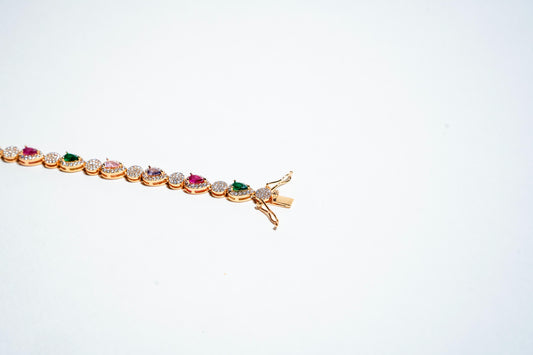 The "Prism Radiance" Multi-Gemstone Tennis Bracelet