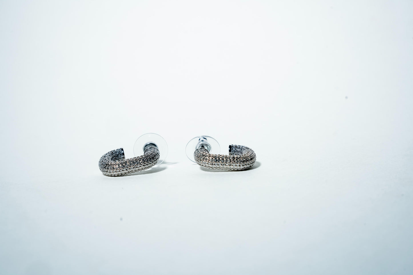 The Pave Bold U-Hoop Earrings – 925 Sterling Silver