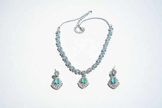 The Ethereal Azure Collection: Handcrafted 925 Sterling Silver Set