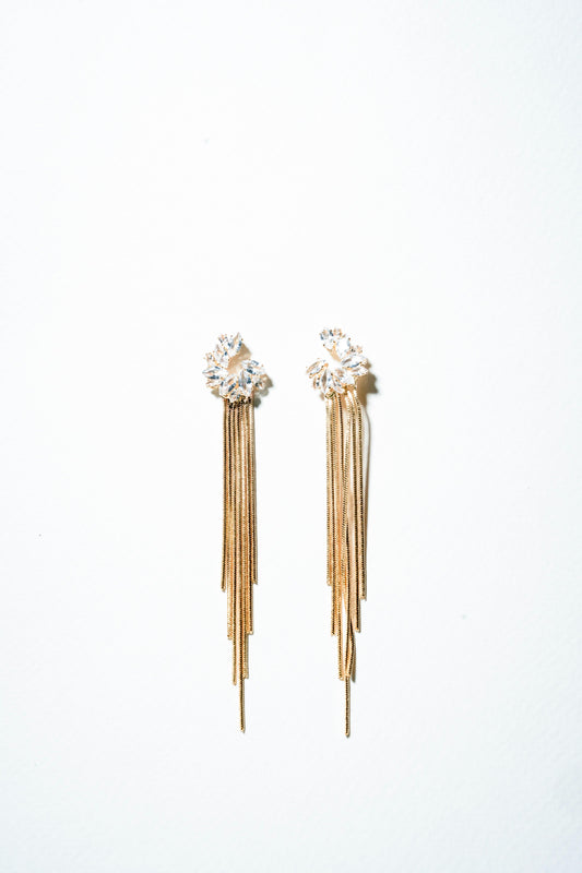 Aurelia Fringe Statement Earrings – 18K Gold Plated