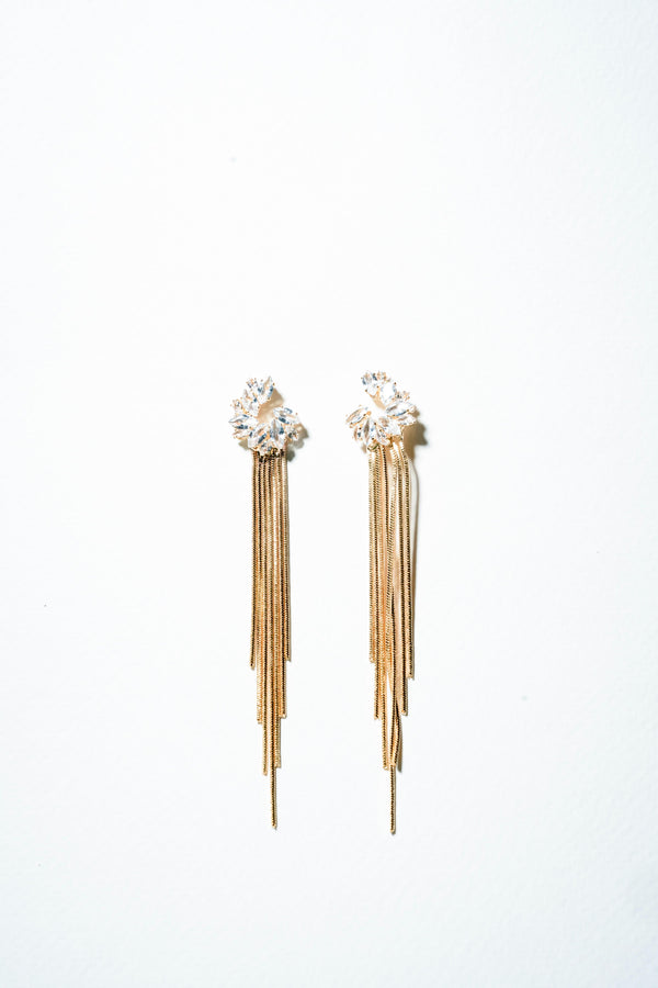 Aurelia Fringe Statement Earrings – 18K Gold Plated