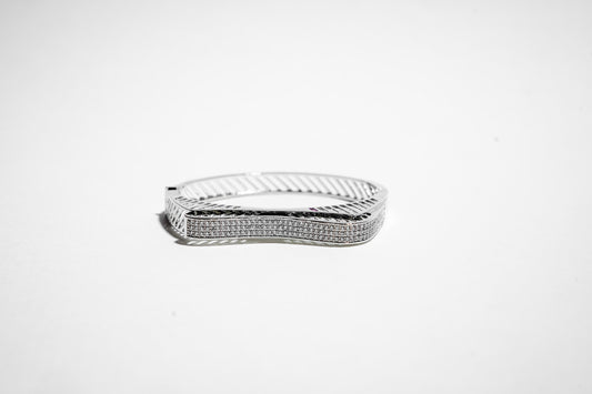 The Celestial Wave Pave Bangle | 925 Sterling Silver