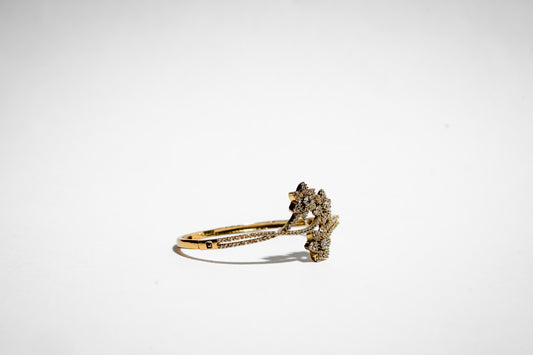 The Celestial Bloom Constellation Bangle – 18K Gold Plated