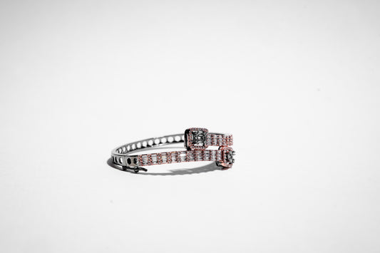 The Eclipse Duo-Tone Bangle – 18K Rose Gold & Obsidian Noir