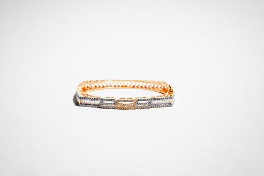 The Sovereign Tiered Pavilion Bangle – 18K Gold Plated