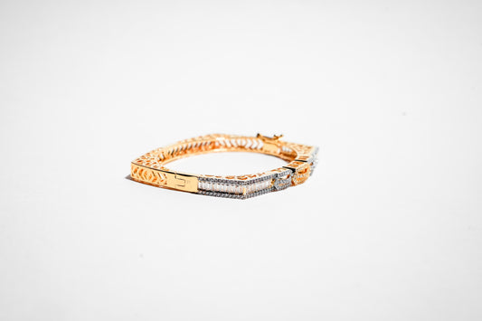 The Sovereign Tiered Pavilion Bangle – 18K Gold Plated