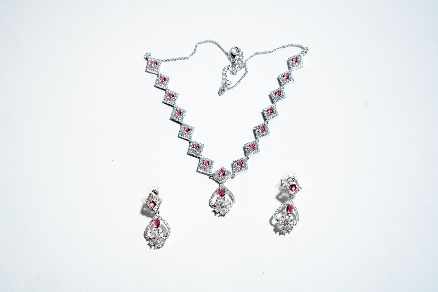 The Crimson Majesty Ensemble: Handcrafted 925 Sterling Silver Set