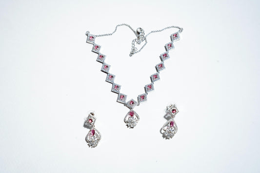 The Crimson Majesty Ensemble: Handcrafted 925 Sterling Silver Set
