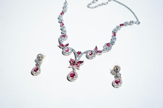 Prismatic Elegance: 925 Silver-Plated Pearl & Multi-Gemstone Set