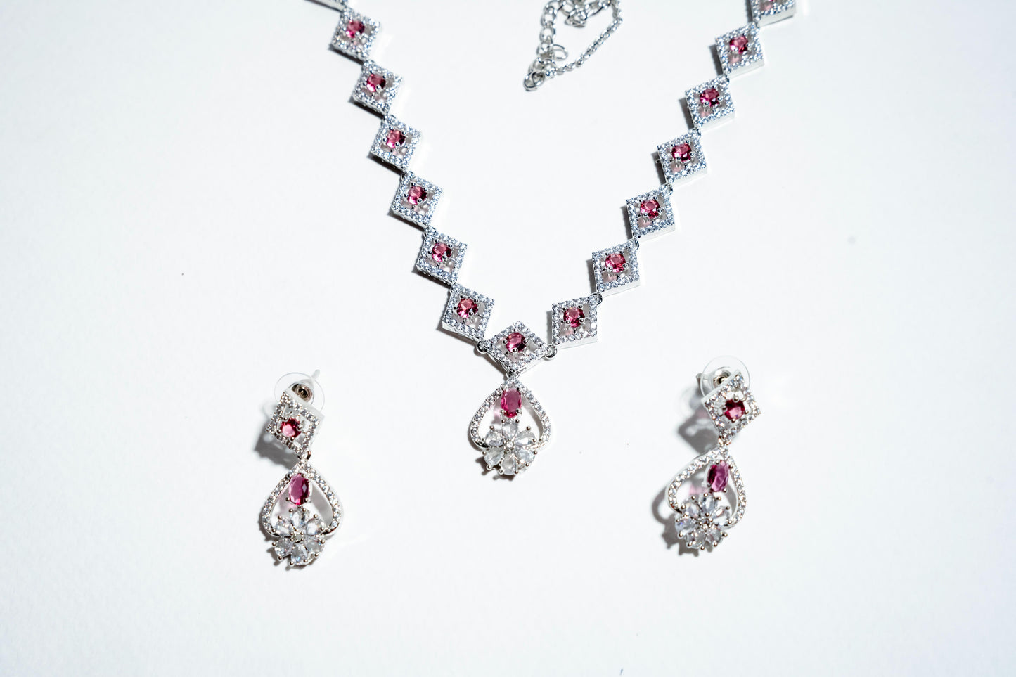 The Crimson Majesty Ensemble: Handcrafted 925 Sterling Silver Set