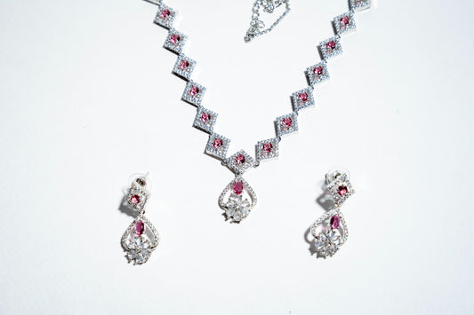 The Crimson Majesty Ensemble: Handcrafted 925 Sterling Silver Set