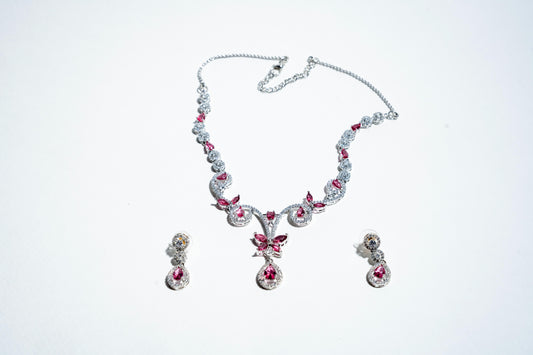 Prismatic Elegance: 925 Silver-Plated Pearl & Multi-Gemstone Set