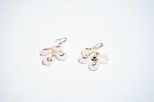 Celestial Petal 18K Gold-Plated Drop Earrings