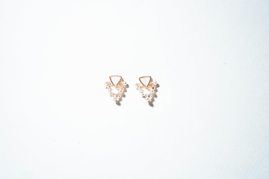 Serene Pearl & Geometry Drape Earrings – 18K Gold Plated