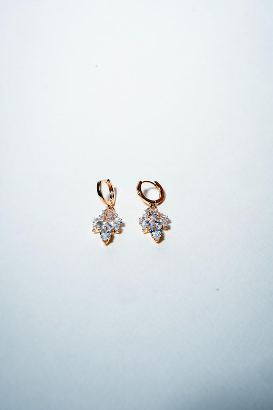 Willow Leaf Huggie Hoops – 18K Gold Plated