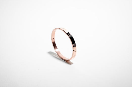 Rose Gold Plated Clover Bangle Bracelet